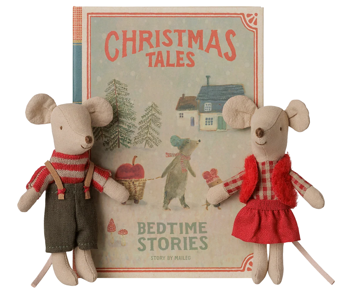 Christmas Twin Mice In Book | Little Sister and Little Brother