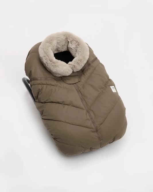 Helsinki Car Seat Cocoon | Moss Brown Faux Fur
