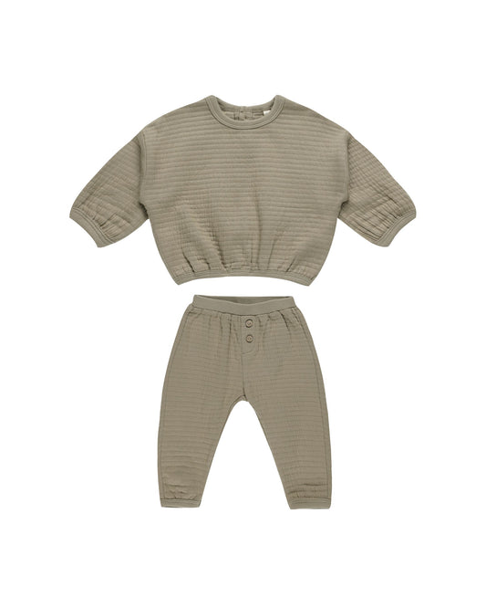 Textured Sweat Set I Olive