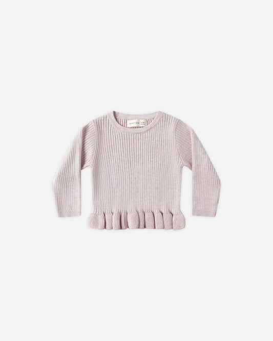 Rib Knit Peplum Top | Lilac