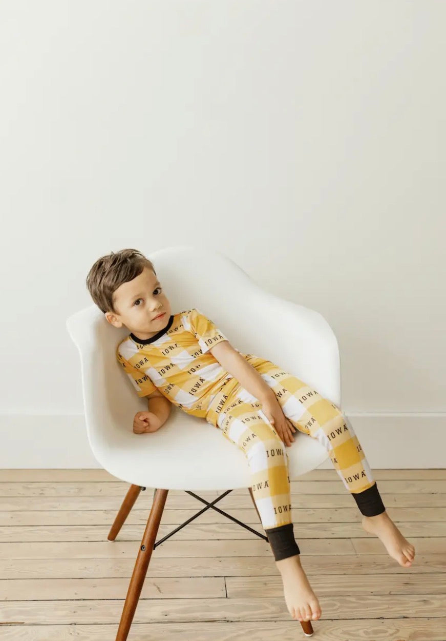 Two Piece Bamboo Pajama Set | Iowa Grid
