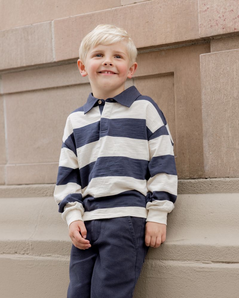 Rugby Polo | Navy Stripe
