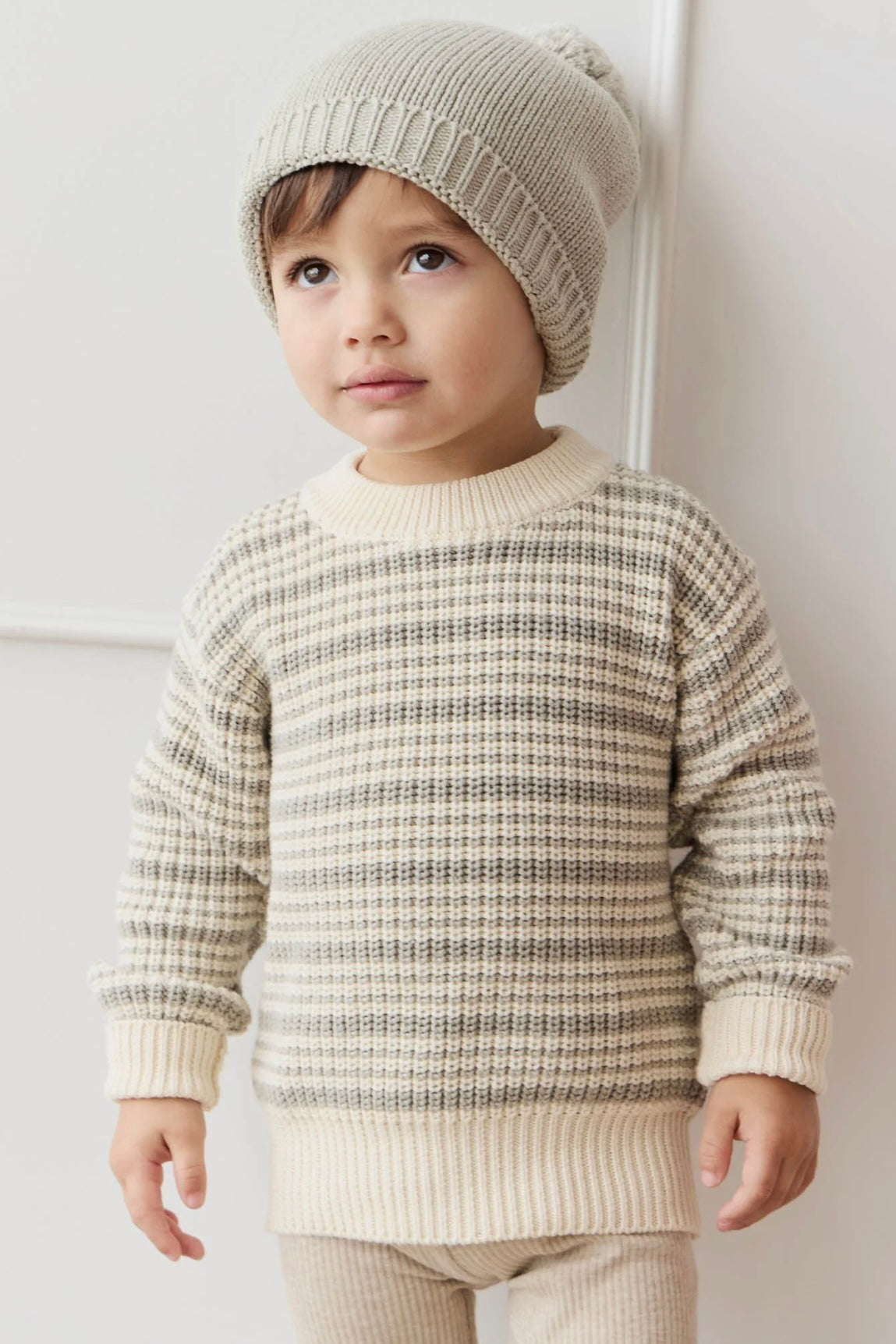 Leon Jumper | Harvest Stripe Moss/Cassava