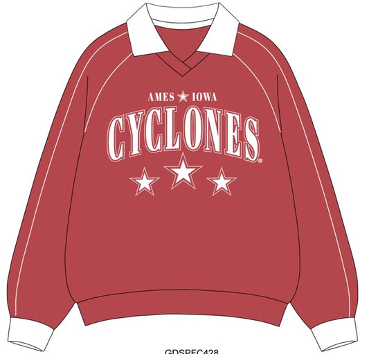 Sunday Slate Collar Fleece Crew | Cyclones