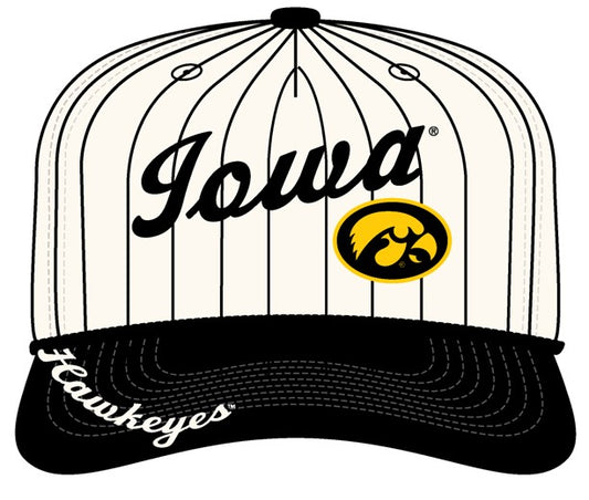 Adult Pinstripe 5 Panel Baseball Hat | Iowa