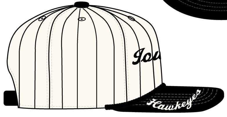 Adult Pinstripe 5 Panel Baseball Hat | Iowa