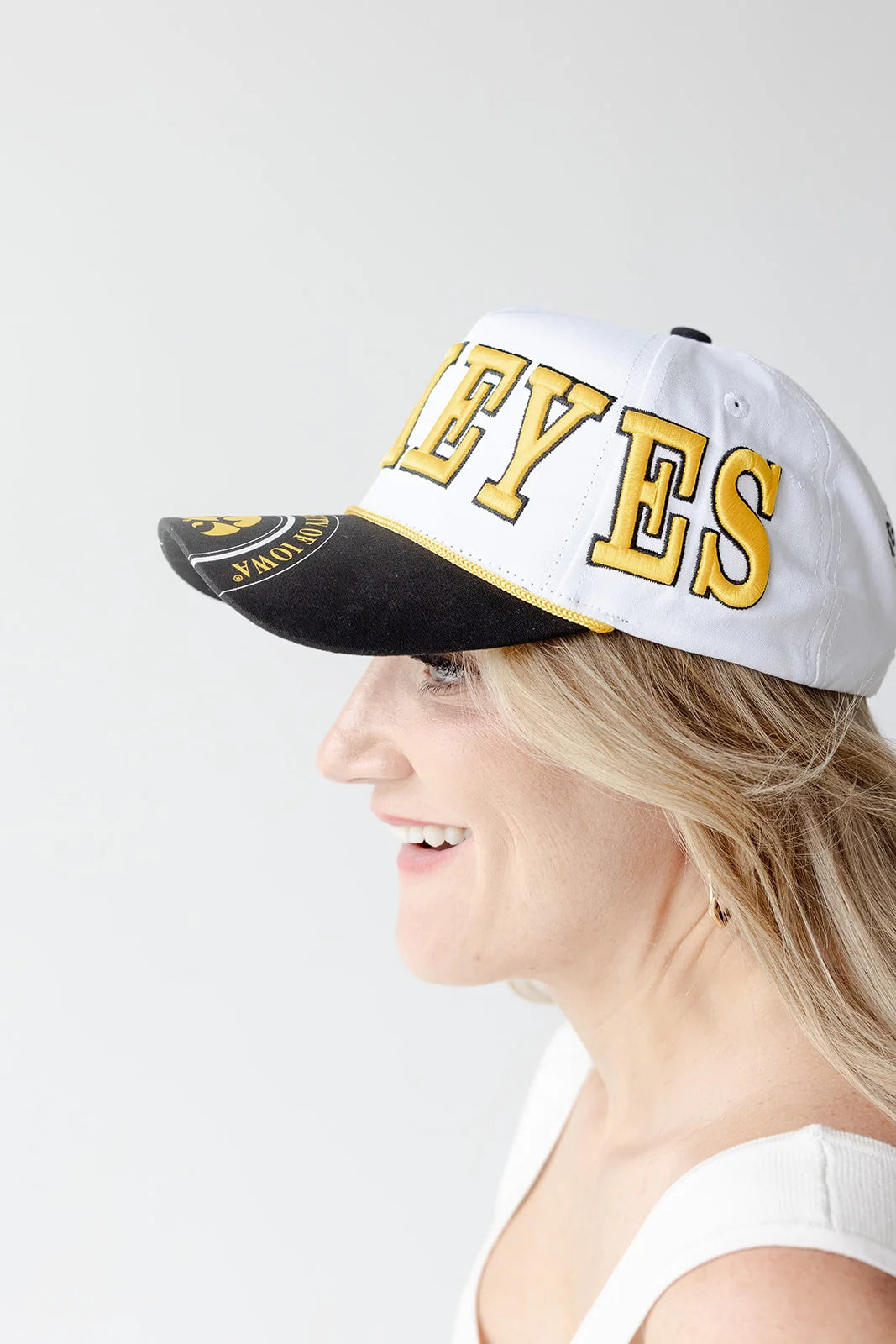 Iowa Phipps Away Split 5 Panel Canvas Baseball Hat | White