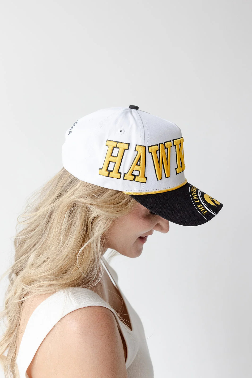 Iowa Phipps Away Split 5 Panel Canvas Baseball Hat | White