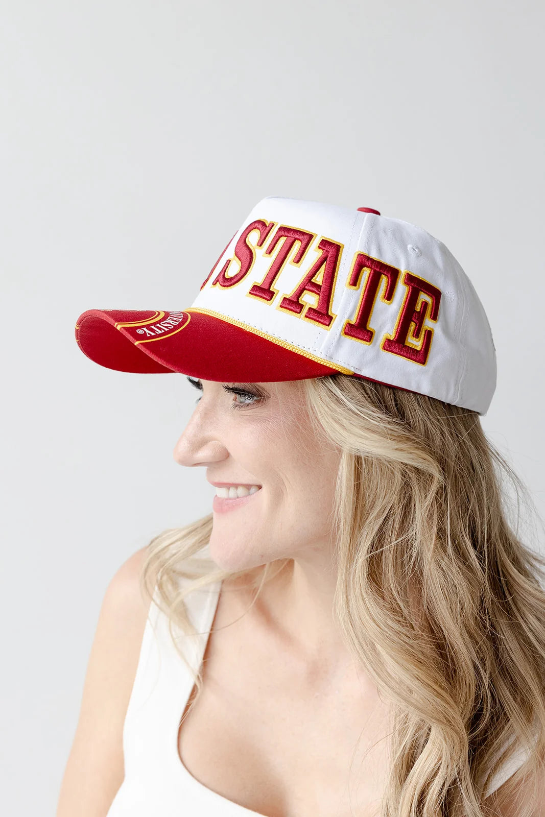 Iowa State Phipps Away Split 5 Panel Canvas Baseball Hat | White