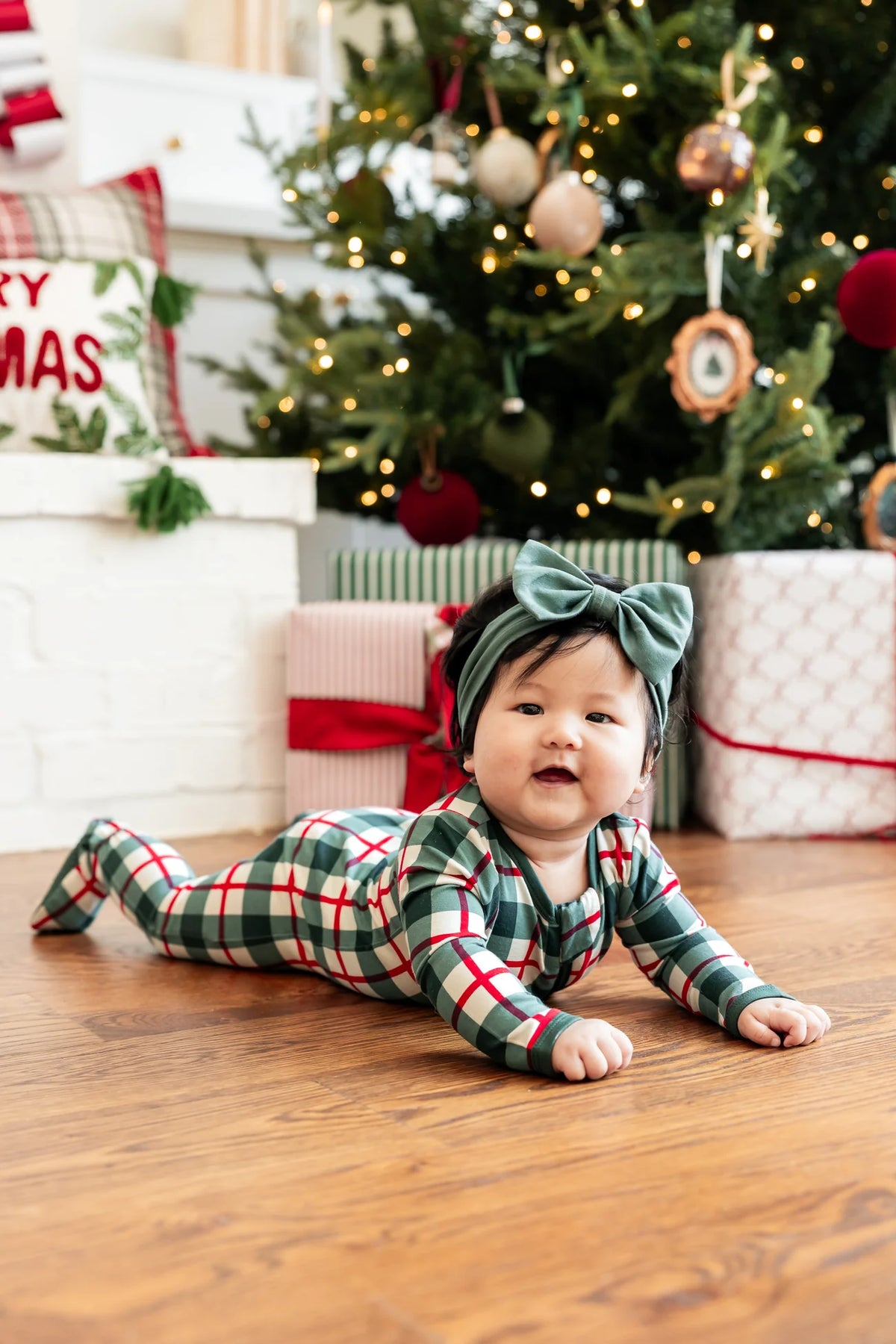 Zippered Footie | Holiday Plaid
