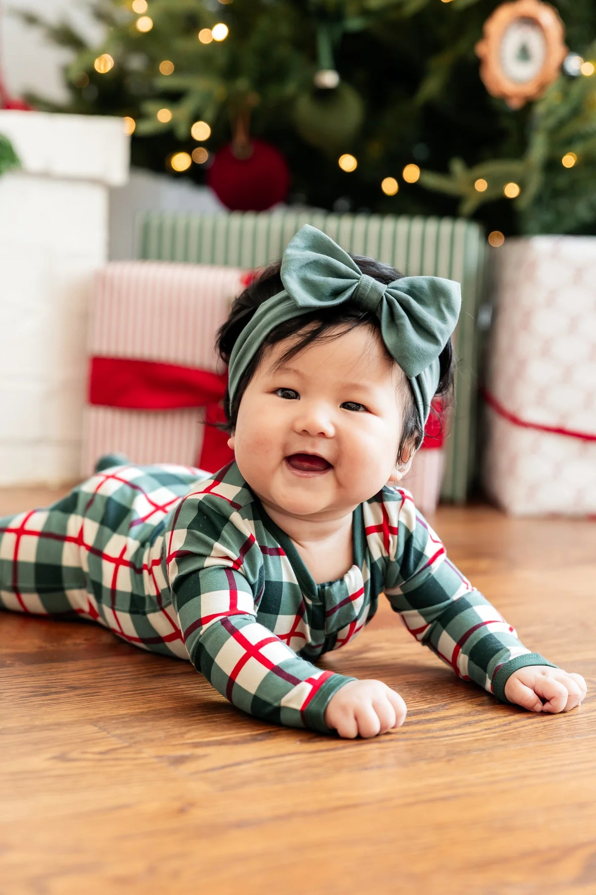 Zippered Footie | Holiday Plaid