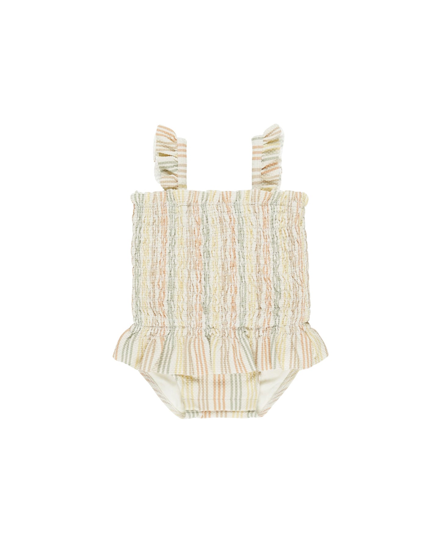 Smocked One-Piece Swimsuit | Multi Stripe