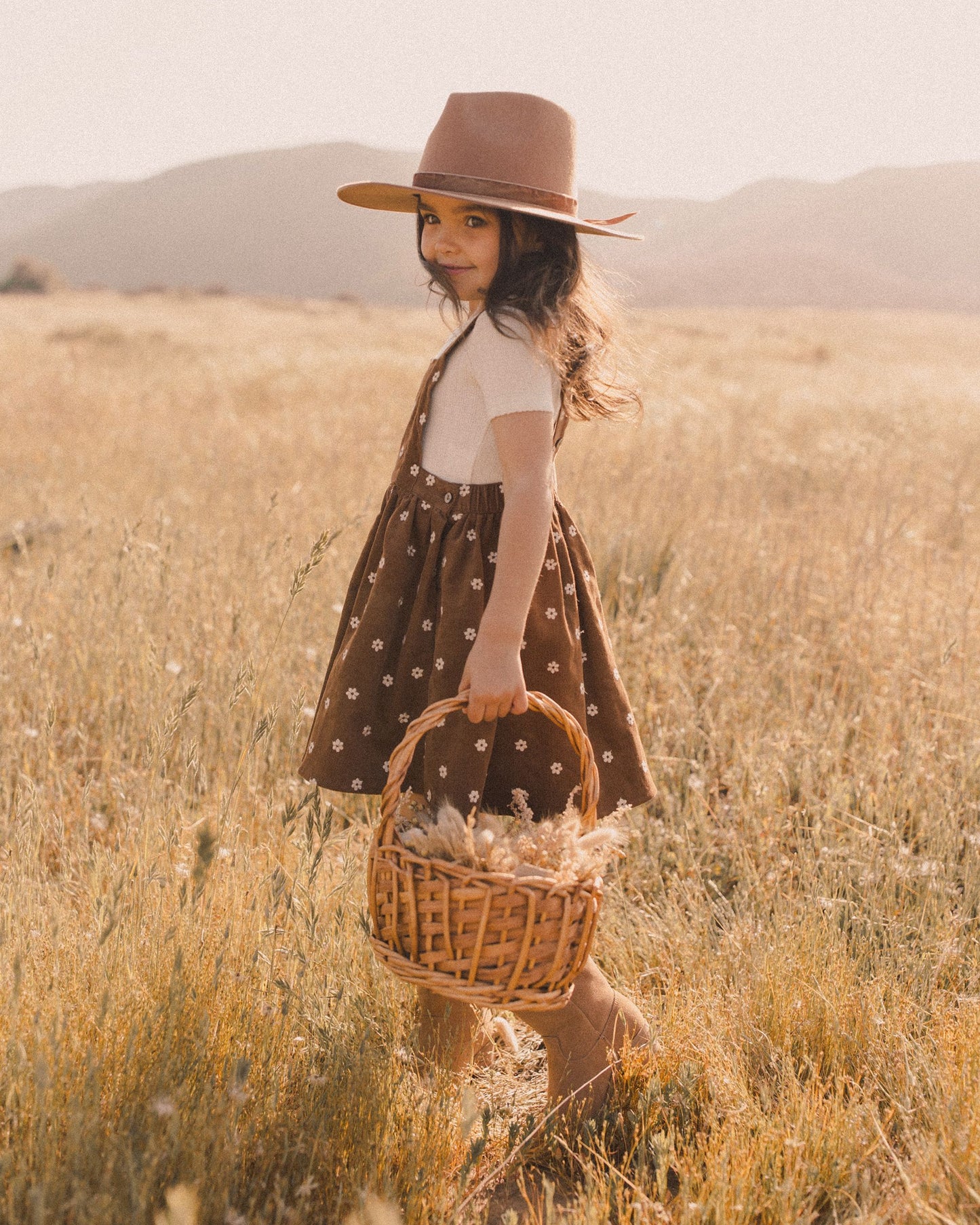 Corduroy Pinafore | Floral Embroidery