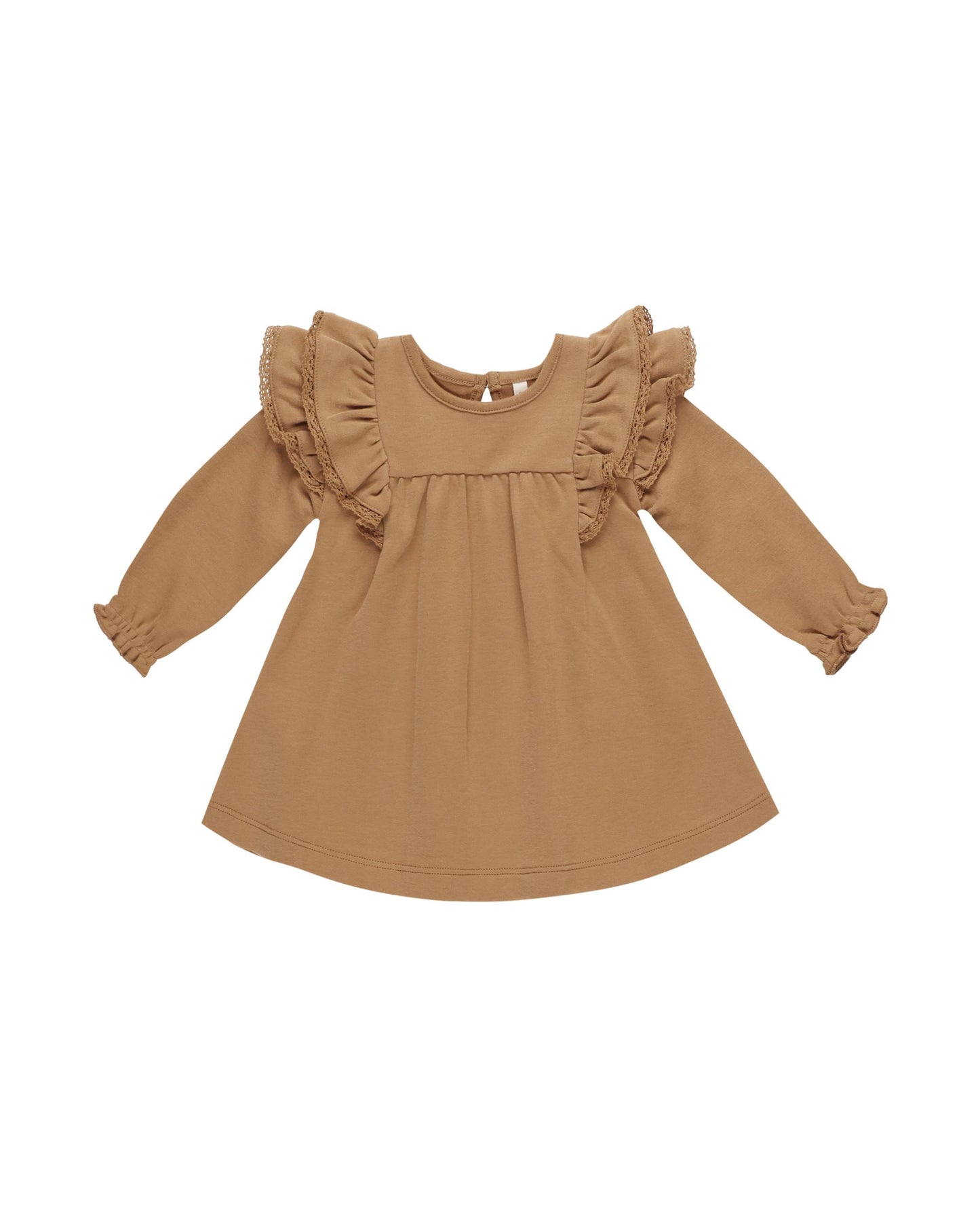 Long Sleeve Flutter Dress | Golden