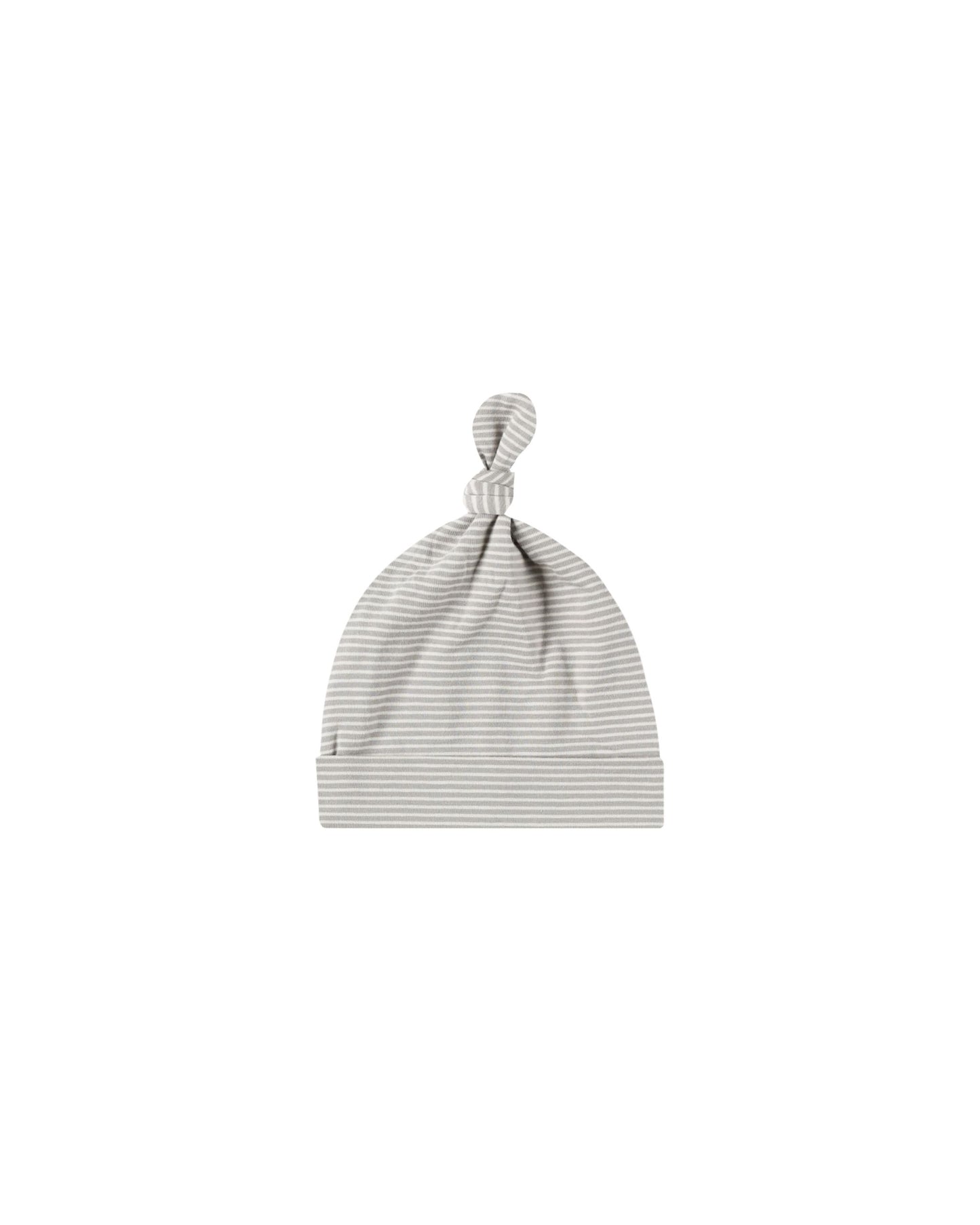 Knotted Baby Hat | Blue Micro Stripe