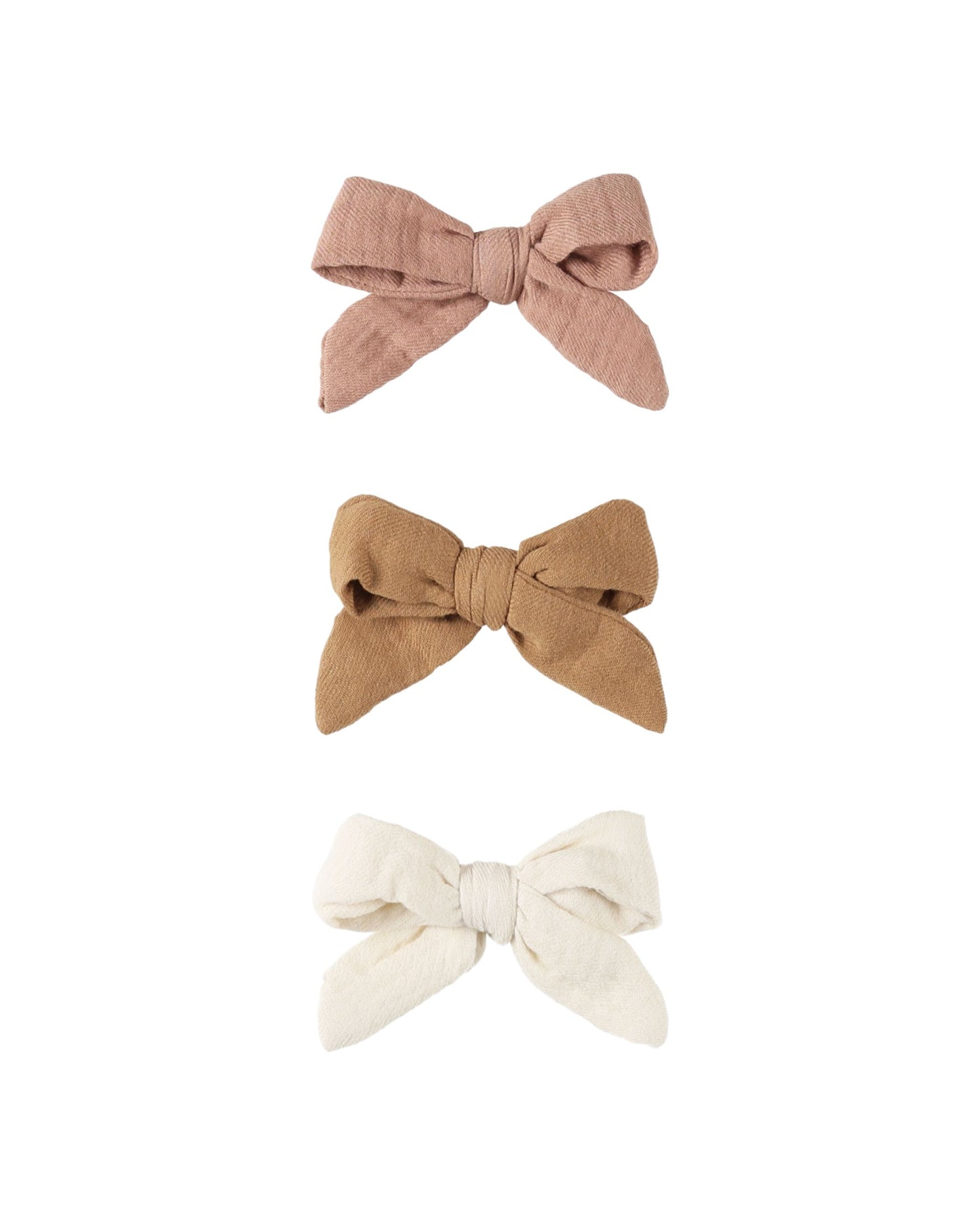 Bow w/ Clip, Set of 3 | Rose, Natural, Golden