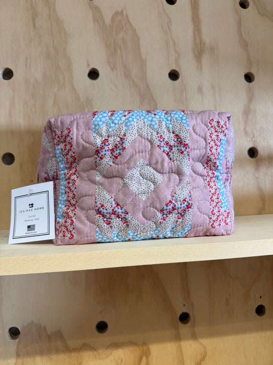 Large Quilted Makeup Bag | Adeline Patchwork Rose