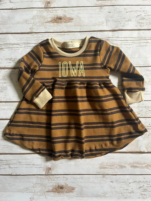 Golden Brown Stripe Dress | Iowa