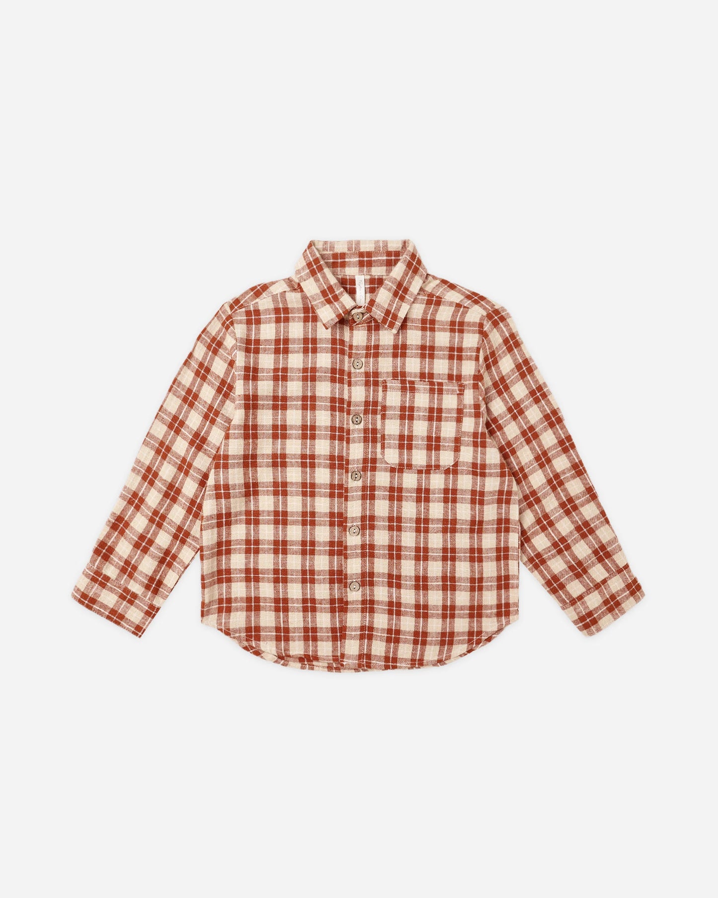 Collared Long Sleeve Shirt | Red Plaid