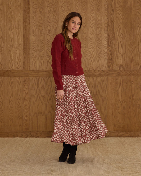 Ruffle Tiered Midi Skirt || Ruby Fluer
