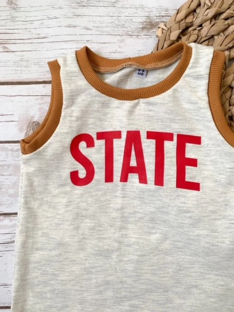 Oatmeal Tank Romper I State