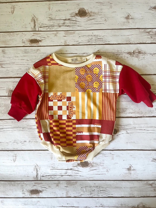 Oversized Patchwork Sweater Romper | State