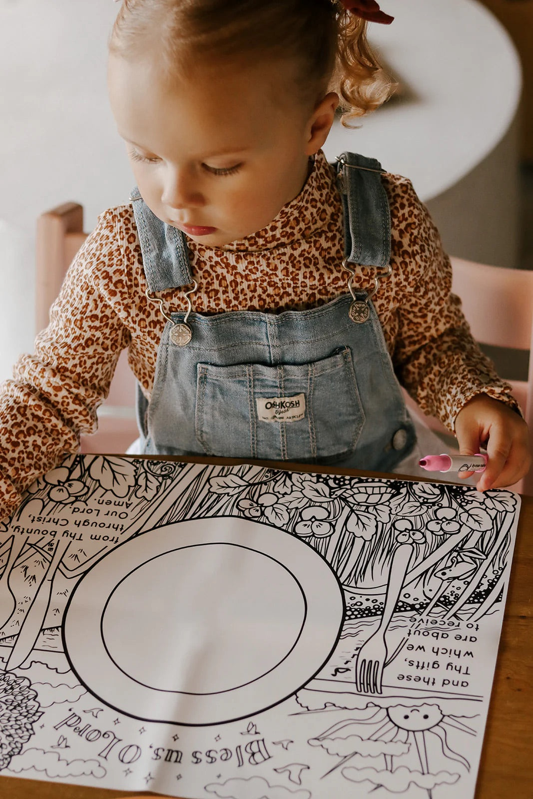 Meal Blessing Reusable Coloring Placemat