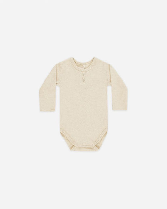 Ribbed Long Sleeve Onesie | Oatmeal