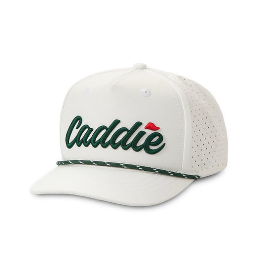 Adult Caddie Solid Performance Rope Hat || White/Dark Green