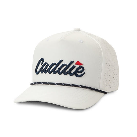 Adult Caddie Solid Performance Rope Hat || White/Navy