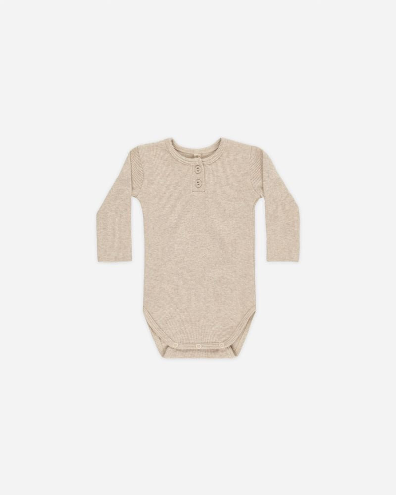 Ribbed Long Sleeve Onesie | Taupe