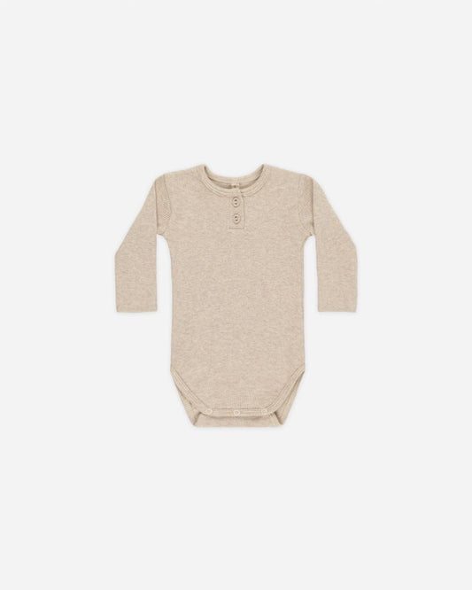 Ribbed Long Sleeve Onesie | Taupe