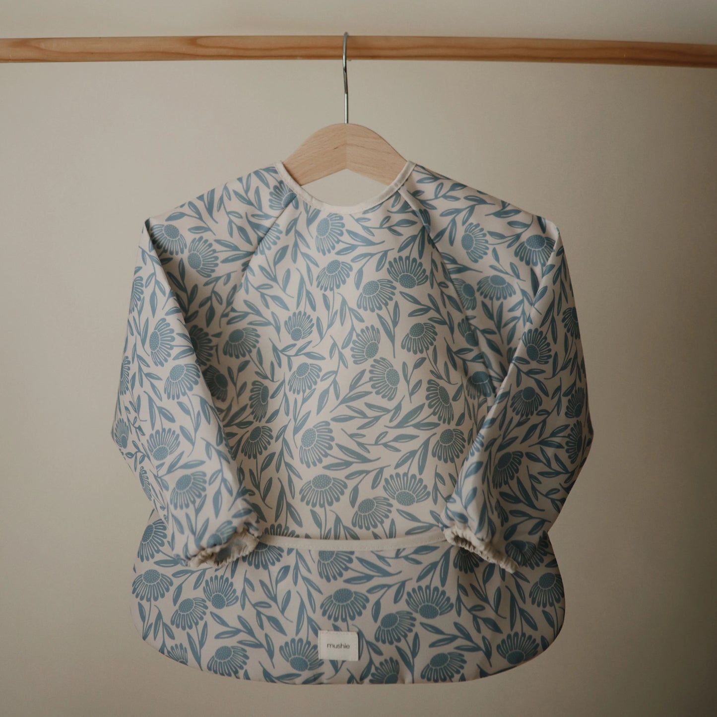 Long Sleeve Bib | Blue Flowers