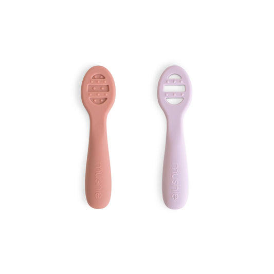 First Feeding Baby Spoons 2-Pack | Rose/Soft Lilac