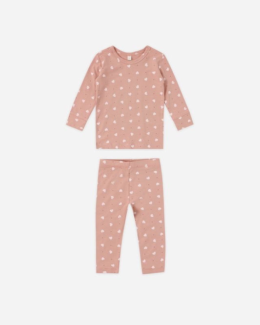 Bamboo Pajama Set | Pink Hearts