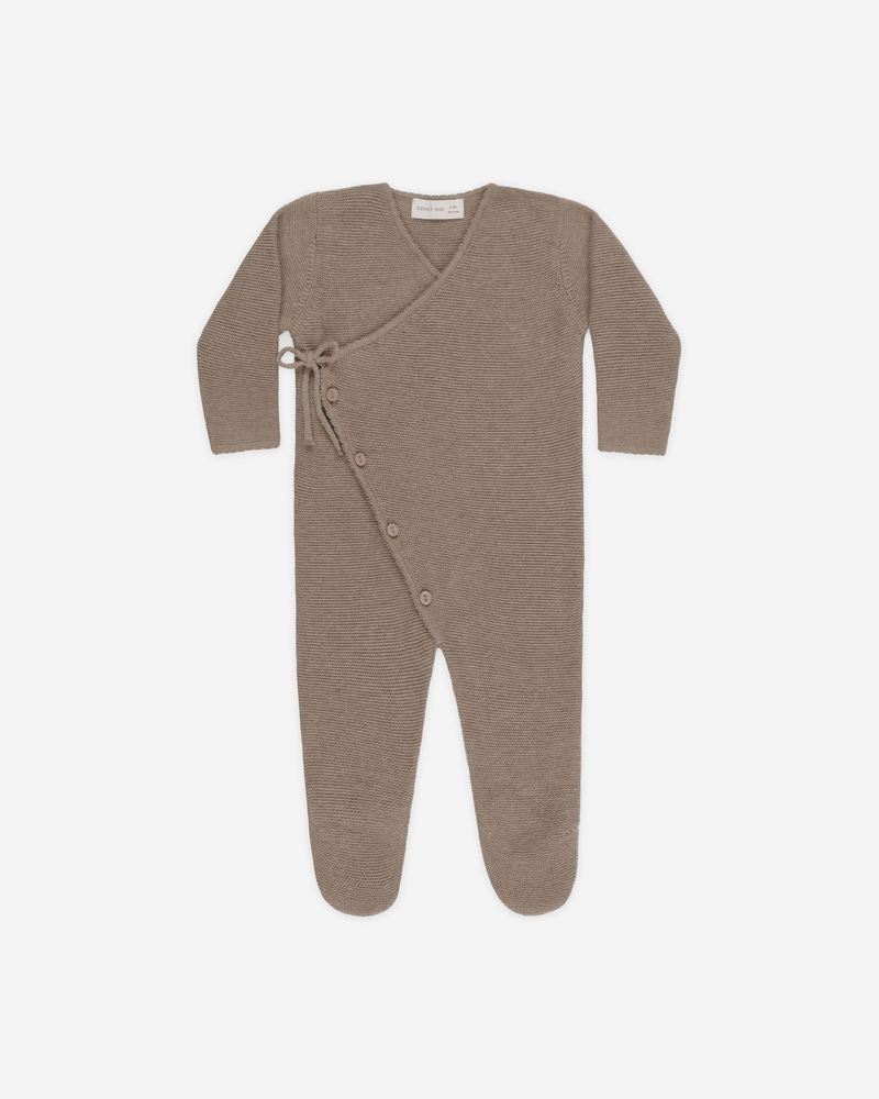 Wrap Knit Footie | Heathered Mocha