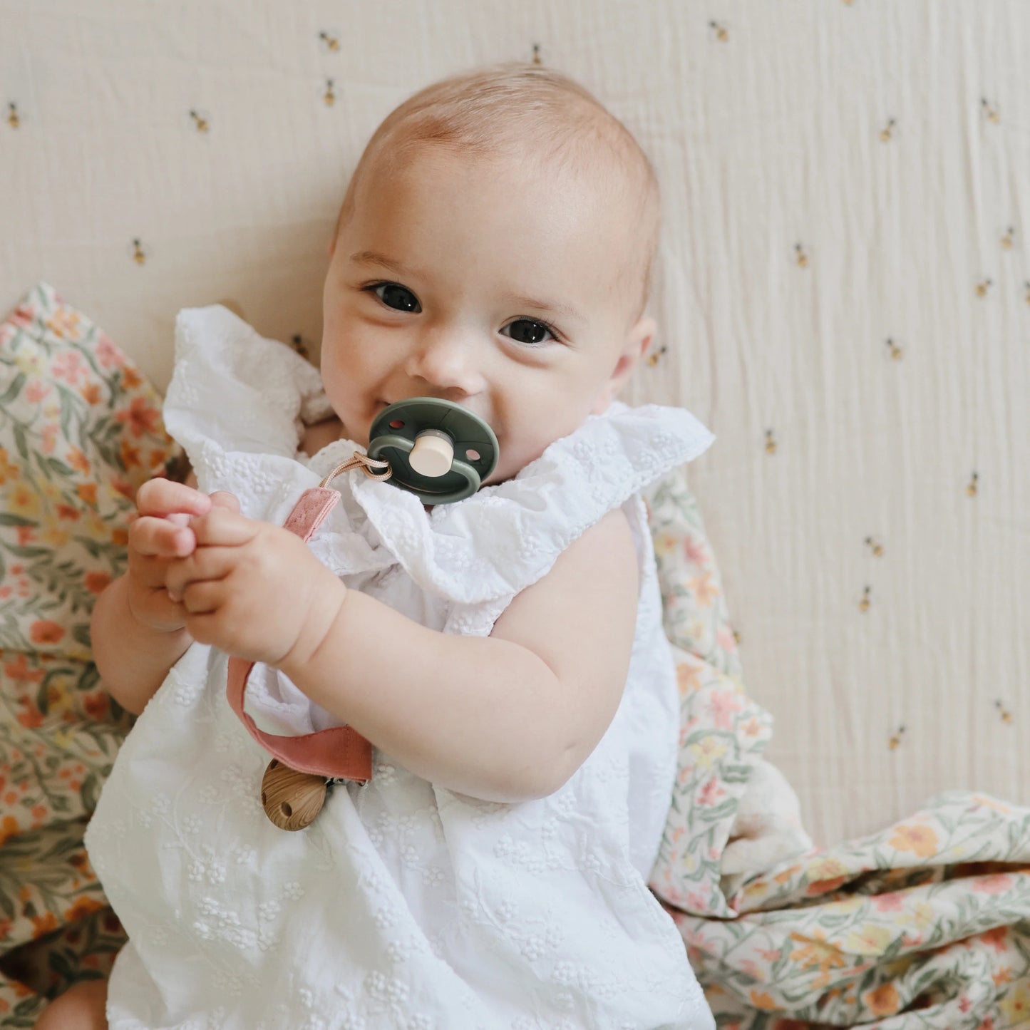 FRIGG Little Viking Natural Rubber Pacifier 2-Pack | Cocoa/Olive