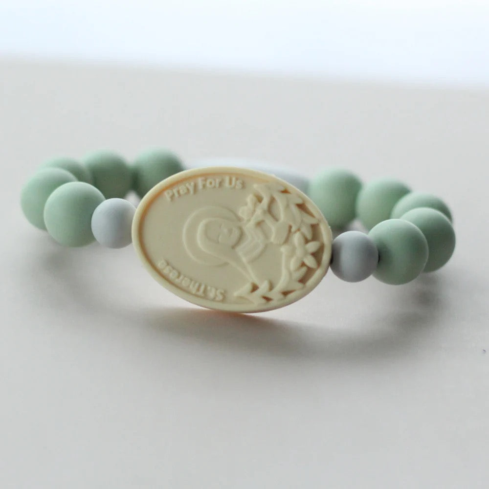 St. Therese with Sts. Zelie and Louis Saint Bracelet | Green