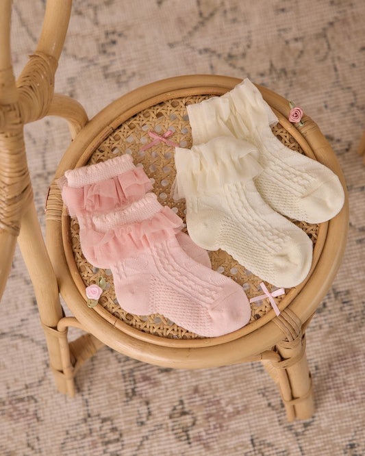 Ruffle Socks | Blush/Ivory
