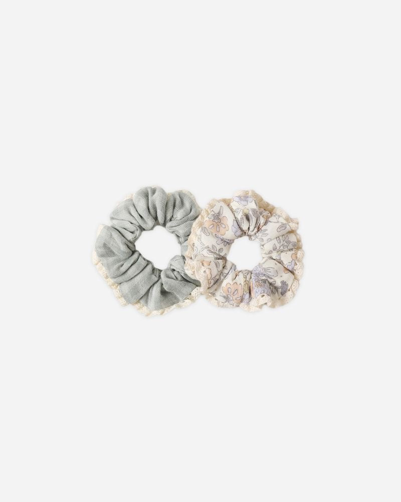 Scrunchie Set | Green Gingham/Bloom