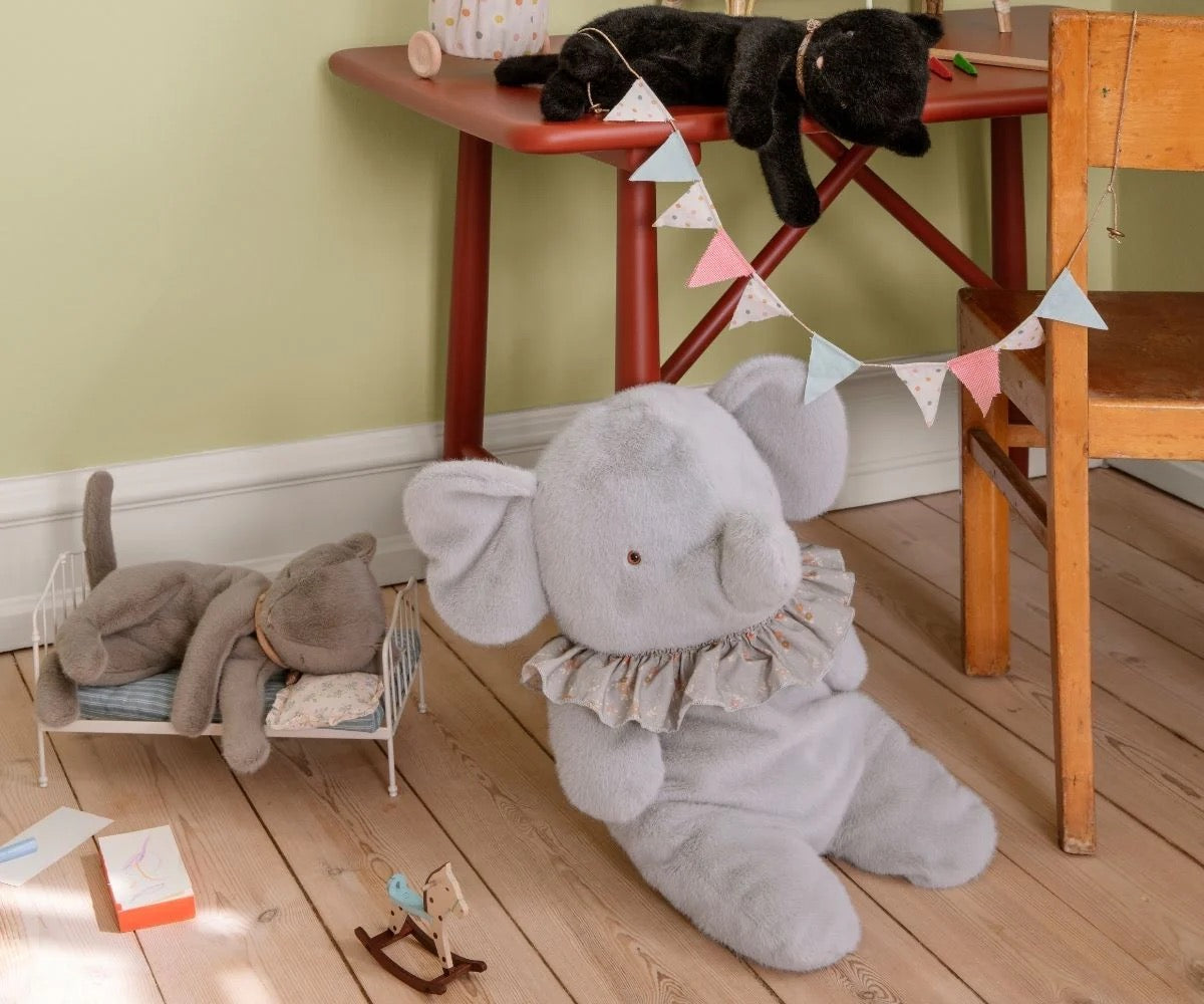 Big Plush Elephant | Blue/Grey