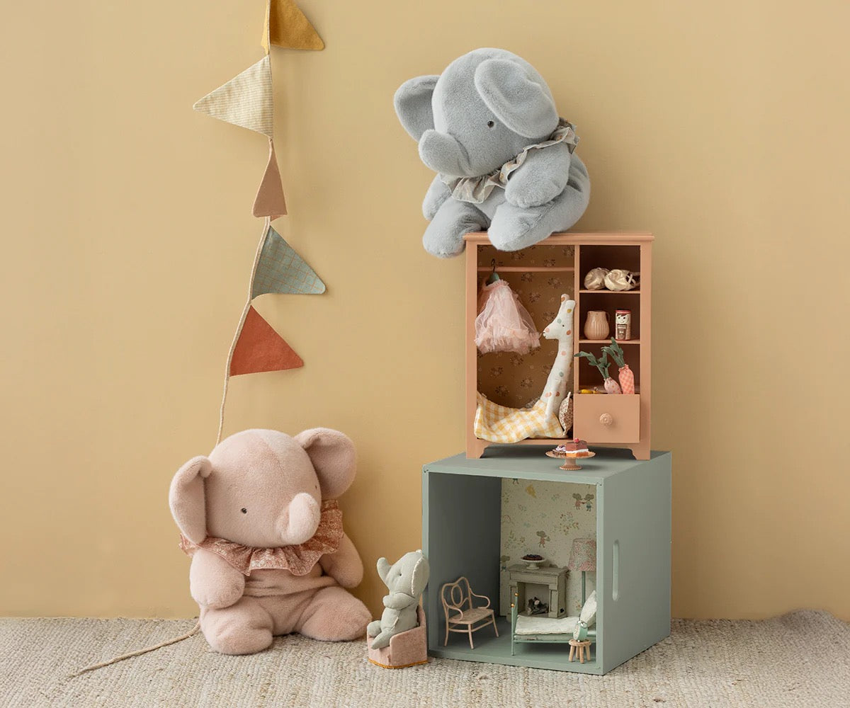 Big Plush Elephant | Blue/Grey