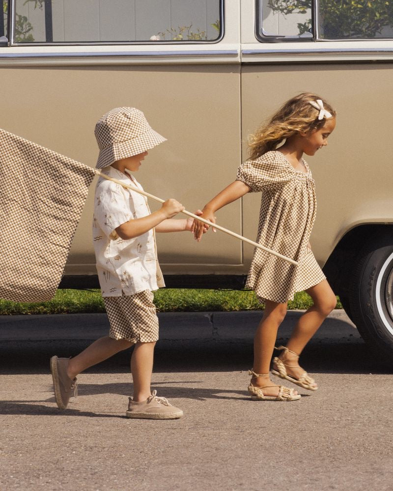 Sabrina Mini Dress | Ocre Check