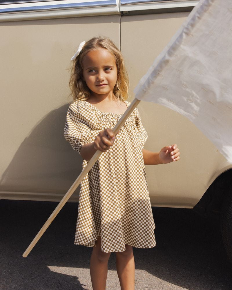 Sabrina Mini Dress | Ocre Check