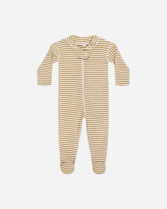 Zip Long Sleeve Sleeper Footie | Honey Stripe