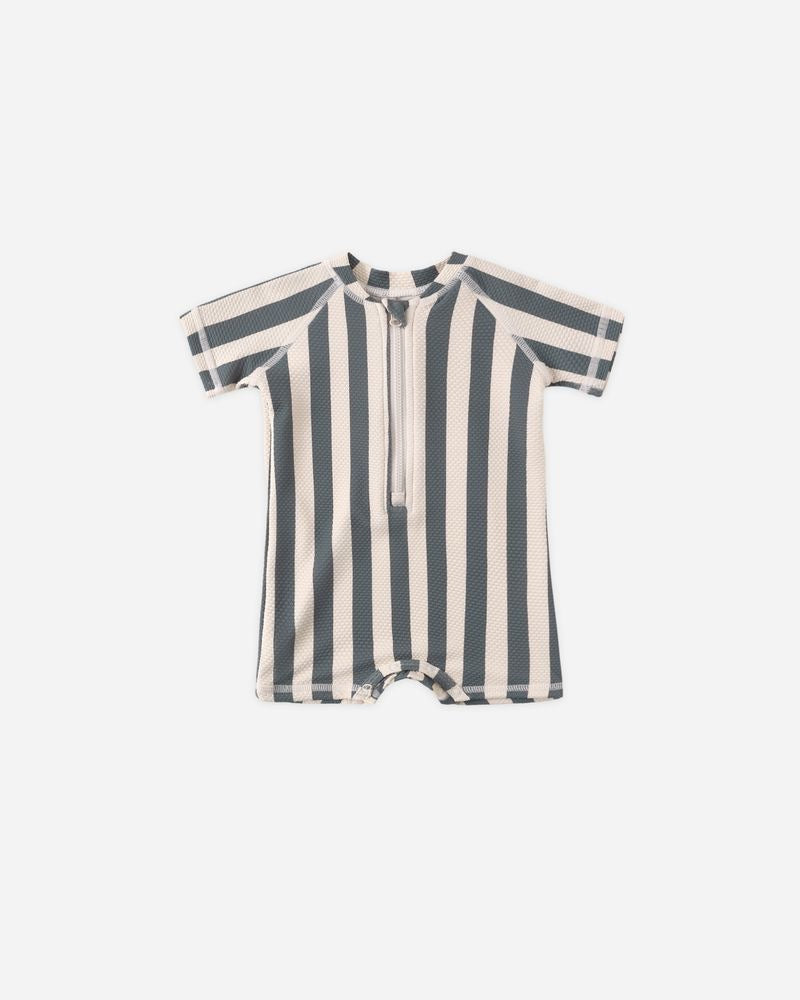 Zip Rashguard One- Piece | Retro Stripe