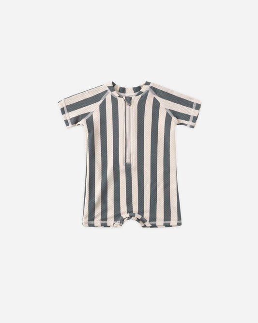 Zip Rashguard One- Piece | Retro Stripe