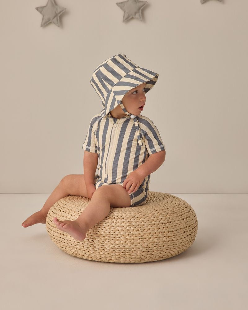 Zip Rashguard One- Piece | Retro Stripe