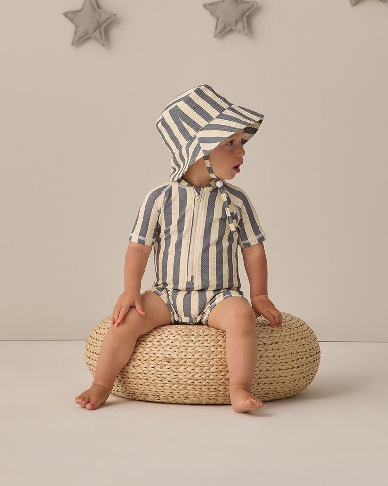 Zip Rashguard One- Piece | Retro Stripe