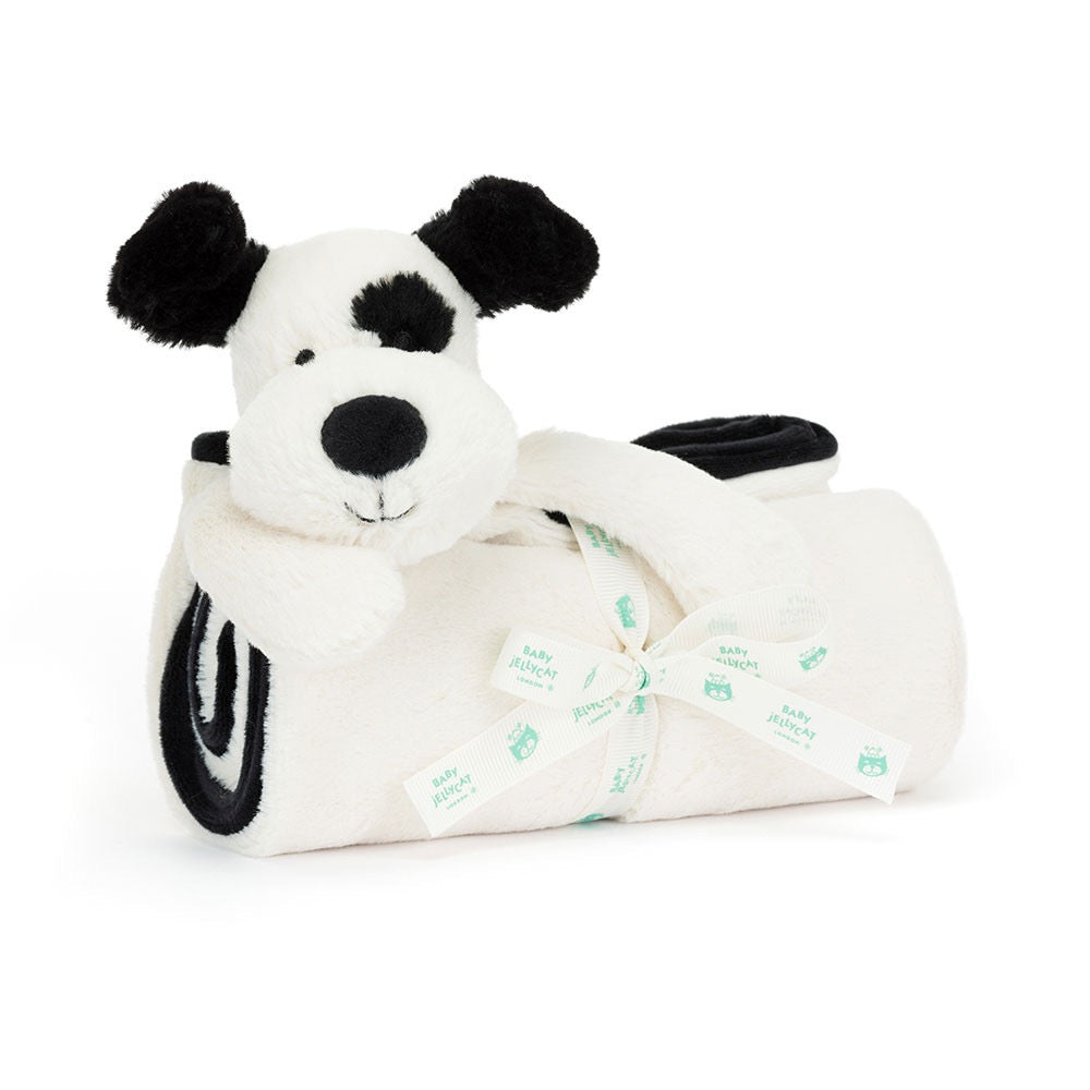 Bashful Black and Cream Puppy Blankie